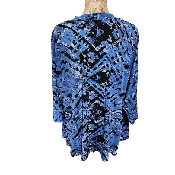 Avenue black and blue drape front jacket kimono plus size 22 24‎ 3X new!!! - Picture 3 of 6